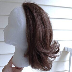 Vintage 100% Human Hair Fall from the 1970's -#7 Medium Brown  NEW with tags